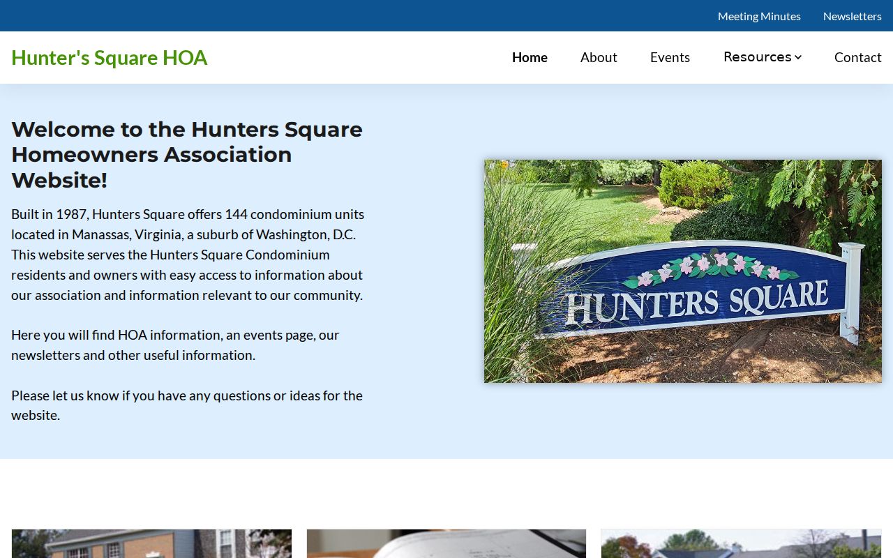 Manassas neighbors community context from Hunter's Square HOA
