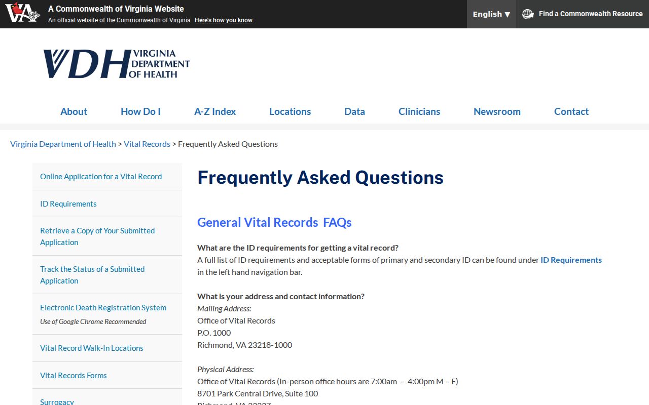 Manassas resident lookup through Virginia vital records access guidance