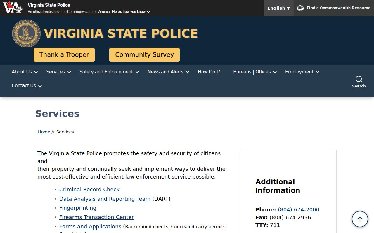 Manassas ZIP lookup Virginia State Police registry search